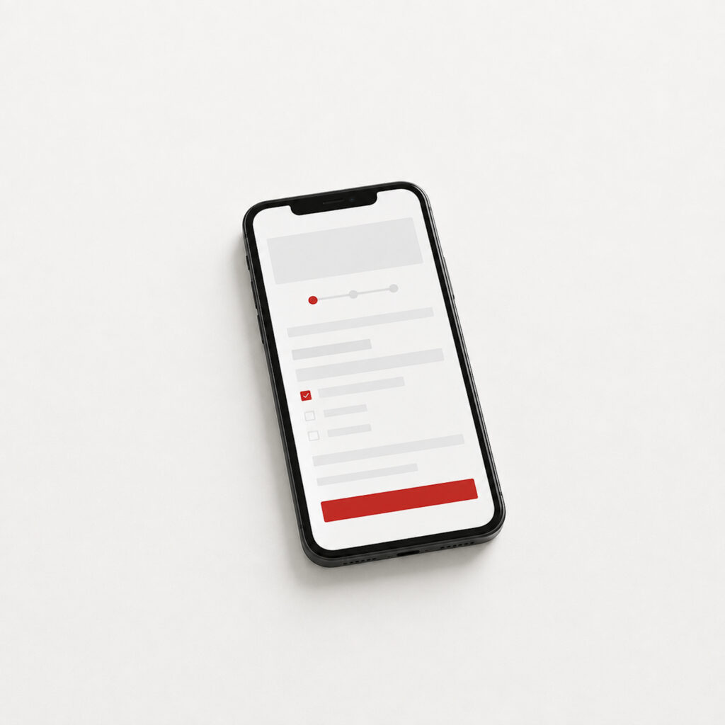 Formular für den kostenlosen WordPress Website-Check auf dem Smartphone