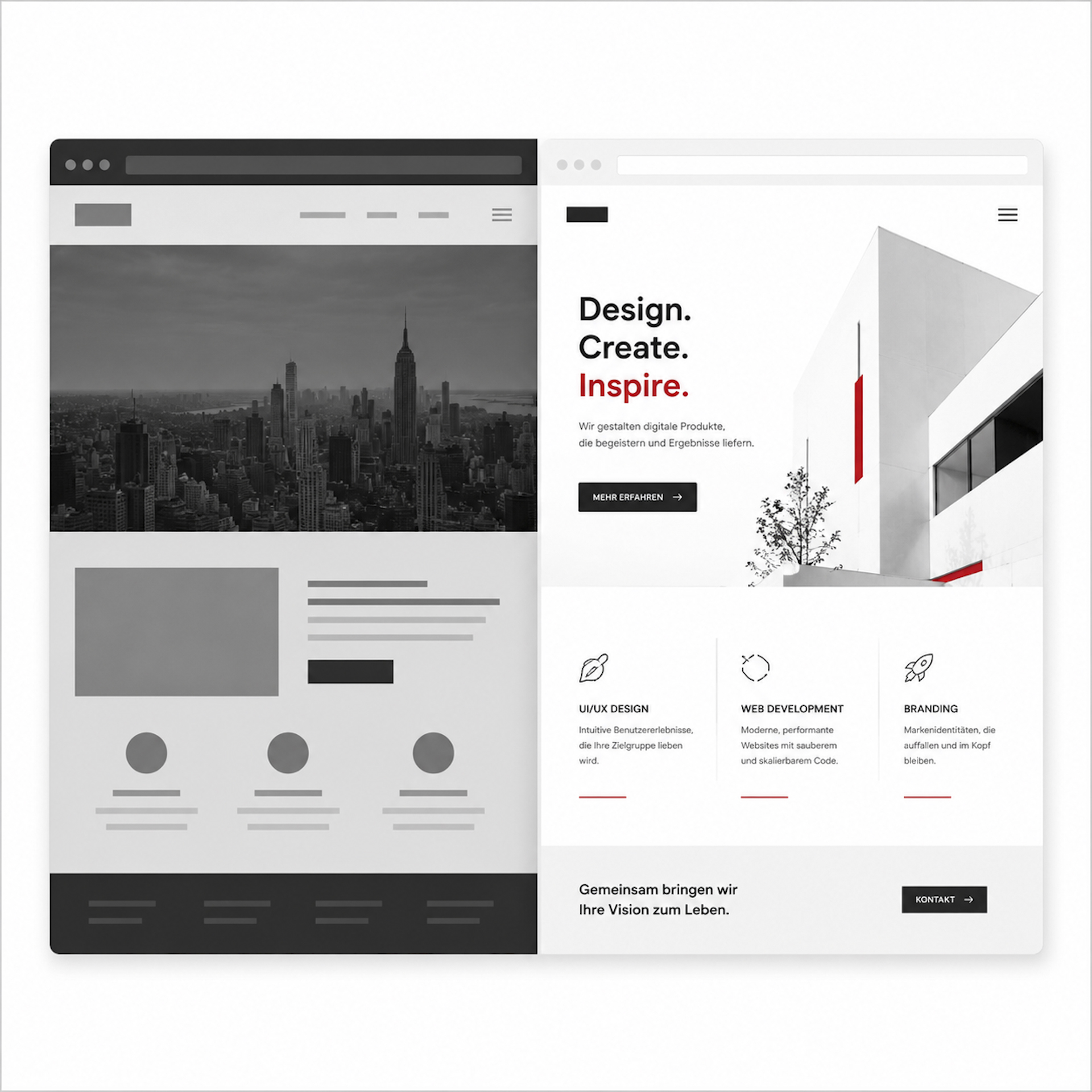 Website vor und nach dem Relaunch im direkten Vergleich